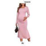 2024 Fall Square Neck Mermaid Maternity Dress