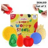 ZRENJHUS Sensory Worry Stone for Kids 12 Pack x3