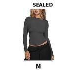 Womens Ribbed Long Sleeve T Shirts Crew Neck Fall