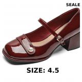 Women's Patent Leather Pearl Monk Party Dress Shoe