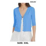 Women's Short Sleeve Cropped Cardigan Button Down