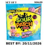 SEALED-SET OF 5 SOUR PATCH KIDS Fruits Tropical...