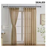 OWENIE Pinch Pleated Linen Curtains 84 Inches Long