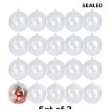 20 Pack Clear Plastic Fillable Ornament Ball x2