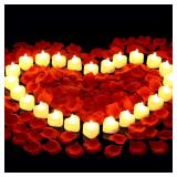 Artificial Rose Petals with LED Candles