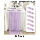 6 Pack Lilac Purple Cheesecloth Table Runner