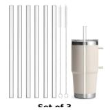 6 Pack Tritan Replacement Straws x3