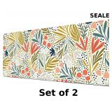 Decorative Floral Pattern Large Mouse Pad x2