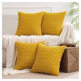 MIULEE Corduroy Throw Pillow Covers 4PACKS