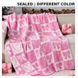 Valentine's Day Knitted Throw Blanket 50 x 60 Inch