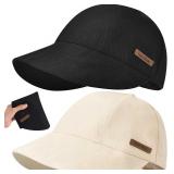 2 PCS Sun Hat for Women Beach UV Adjustable Packab