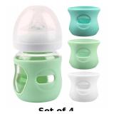 Silicone Sleeves for Glass Baby Bottles x4