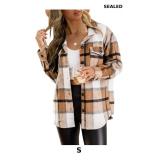 Trendy Queen Womens Flannel Shacket Casual Jacket