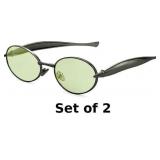 VANLINKER Retro Gold Small Oval Sunglasses x2