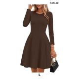 ZESICA Womens Long Sleeve Mini Dress