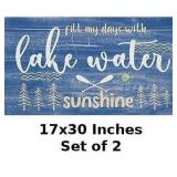 Blue Lakeside Door Mat x2