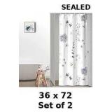 QiyI Watercolor Floral Shower Curtain x2