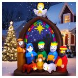8FT Christmas Inflatables Nativity Scene Outdoor