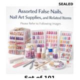 LOT OF 101 ASSORTED False Nail and related