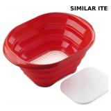 2 packs Silicone Foldable Colander, Red