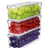 YINGRACE 3 Pack Fridge Organizer Bins