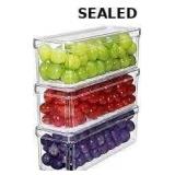YINGRACE 3 Pack Fridge Organizer Bins