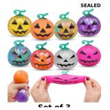 8 Pack Halloween Pumpkins Squeeze Toys x3