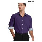 Men's Dress Shirts Long Sleeve Wrinkle-Free Button