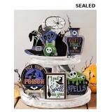 SEALED- 7pcs Halloween Witch Tiered Tray Decor
