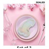 SEALED-20 PCS Silvery Disposable Party Plates X3