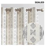 jinchan Blue and White Striped Curtain for Bedroom