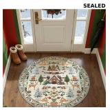 jinchan Round Christmas Rug for Entryway Bedroom 4