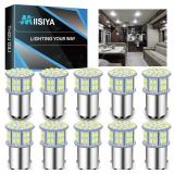 Miisiya 10pcs BA15D 1076 RV Led Light Bulbs