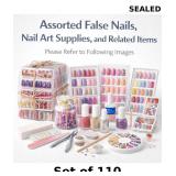 LOT OF 110 ASSORTED False Nail and related