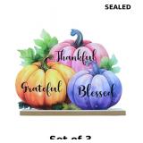 idyllic Fall Pumpkin Wooden Sign x3