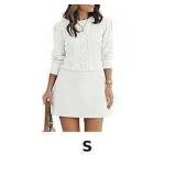 Saodimallsu Womens Puff Long Sleeve Sweater Dress