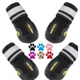 4Packs QUMY Dog Boots Waterproof Shoes 4