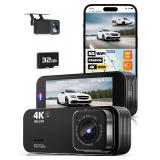 Dash Camera for Cars 4K+1080P