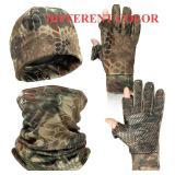 Janmercy 3 Pcs Camouflage Hunting Gloves Beanie
