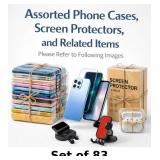 LOT OF 83 ASSORTED Phone Cases & Screen Protector