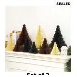 Spiareal 9 Pcs Paper Christmas Tree Decor 3D Honey
