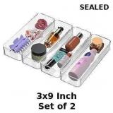 Clear Vanity Drawer Organizer Storage x2