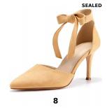 Womens High Heel Pointed Toe Pumps Ankle Tie Class