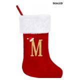 20 Inches Monogrammed Christmas Stockings,Letter M