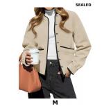 Cicy Bell Womens Button Down Bomber Jackets