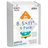 NIUBEE 6pcs Acrylic Wall Sign Holders