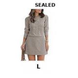 Saodimallsu Womens Puff Long Sleeve Sweater Dress