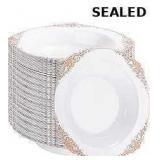 100PCS Rose Gold Plastic Bowls