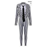 SATINIOR Halloween Women's Black White  Length Pan