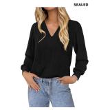 dowerme Womens Tops 2026 Spring V Neck T-Shirts